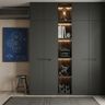 Contemporary 4-Door Swing Wardrobe Design with Open Display Niche