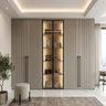 Modern Swing Wardrobe Design with Integrated LED Backlighting Display Area