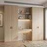 Minimal Swing Wardrobe Design with Study Desk and Space Saving Storage
