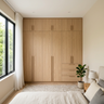 Modern 6-Door Swing Wardrobe Design with Walnut Bronze Finish