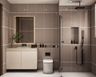 Bathroom Design with Rectangular Mirror and Vanity