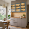 Compact Grey and Blue Dining Storage Unit