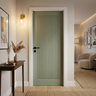 Swing Single Bedroom Door Design with Vertical Grooves