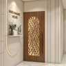 Single Entrance Door Design with Backlit Arched Leaf Jaali Panel