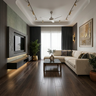 Rectangular Plank Flooring Design with Dark Brown Wood Finish