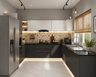 U-Shaped Kitchen Design with Under-Cabinet Strip Lighting
