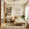 Kids Bedroom Design with Animal Art Gallery Wall and Study Desk
