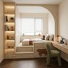 Space Saving Bedroom with Nook Bed And Study Desk