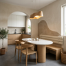 Space Saving Dining Area with Plaster Arch Transition