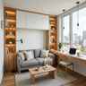Space Saving Study Counter with Storage Towers