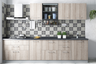 Moroccan Kitchen Tile Design with Grey and White Ceramic Tiles