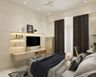 Light Wood TV Unit Design with Floating Ledges and LED Lighting