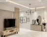Wood TV Unit Design with Low Console and Open Media Storage