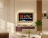 Wall Mounted TV Unit Design with Light Wood Backboard