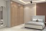 Oak 6-Door Swing Wardrobe Design with Floor-to-Ceiling Storage for Master Bedroom.