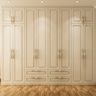 Off-White Swing Wardrobe Design with Recessed Panel Matte Finish