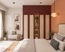 Red and Cane Panel Swing Wardrobe Design