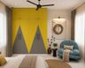 Yellow and Fluted Grey Swing Wardrobe Design