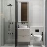 White Grey Ceramic Subway Bathroom Tile Design with Glossy Finish