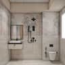 Soft Beige Square Ceramic Bathroom Tile Design in Matte Finish