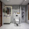 Contemporary Bathroom Design with Marble Tiles and Floating Vanity