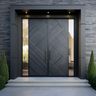 Entrance Door Design with Modern Matte Swing Double Panels