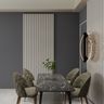 Contemporary Wall Paint Design with Grey Panels and Fluted Wall