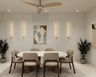 6-Seater Contemporary Dining Room Design with Oval Marble Table