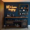 Industrial Compact Home Bar Design with Open Bottle Shelves