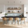 Modern Home Bar Design with Oak And Brown Finish and Central Display Niche