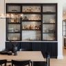 Navy Blue Modern Home Bar Design with Deco Paint Finish