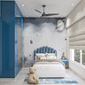 Contemporary Kids Bedroom Wallpaper Design with Space Theme and Planet Mural