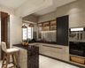 Contemporary L-Shaped Kitchen Design with Grey High Gloss Finish Cabinets