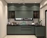 Modern L-Shaped Kitchen Design with Suede Laminate Cabinets and Granite Top