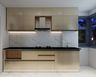 Modern Parallel Kitchen Design with Suede Laminate Finish Cream Cabinets