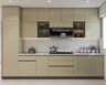 Modern Grey High Gloss Cabinets Open Kitchen Design with Marble Top