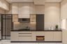 Irish Cream Modern Parallel Kitchen Design with Granite Countertop