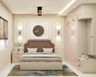 Modern Master Bedroom Design with Pink Wardrobe and Tufted Headboard Queen Bed