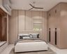 Contemporary Master Bedroom Design with Hydraulic Storage Bed and Built-in Wardrobes