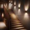 Contemporary Straight Staircase Design with Warm Wooden Finish