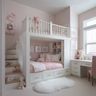 Space Saving Kids Bedroom Design Featuring Loft Storage Stairs