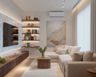 Space-Saving Design with a Wall-Mounted TV and L-Shaped Sofa