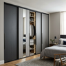 Modern 3-Door Sliding Wardrobe Design with Light and Dark Grey Finish