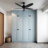 Minimal Blue 4-Door Swing Wardrobe Design with Full Height Panels