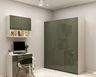 Modern Forest Green 3-Door High Gloss Swing Wardrobe Design