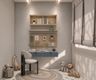 Home Office Design with Fluted Desk and Pegboard Panel