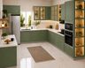 L-Shaped Kitchen Design with Built-In Appliance Unit