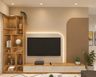 TV Unit Design with Dual Tone Mocha Accent Wall