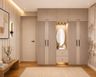 Grey Swing Wardrobe Design with Niche Dresser