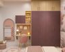 Violet Swing Wardrobe Design with Integrated Study Desk